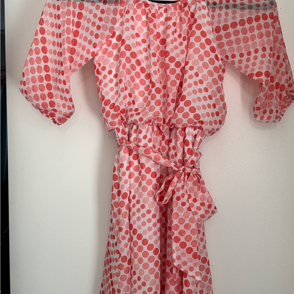 Speechless Pink and Coral Polka Dot Dress